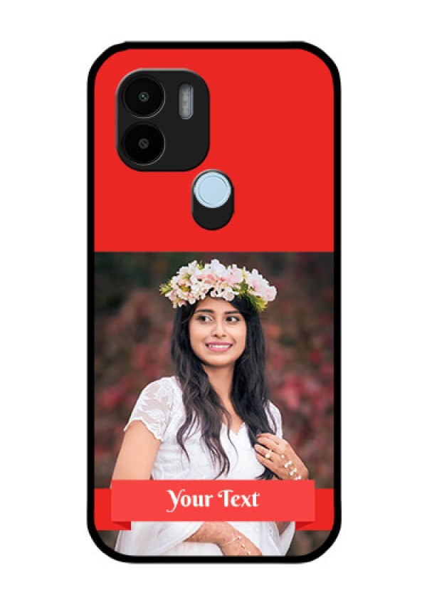 Xiaomi Redmi A2 Plus Custom Glass Phone Case - Simple Red Color Design