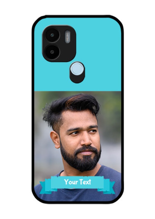 Xiaomi Redmi A2 Plus Personalized Glass Phone Case - Simple Blue Color Design