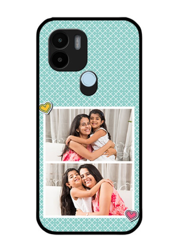 Xiaomi Redmi A2 Plus Custom Glass Phone Case - 2 Image Holder with Pattern Design
