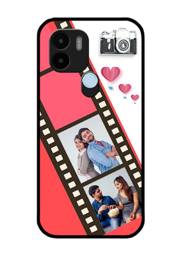 Xiaomi Redmi A2 Plus Personalized Glass Phone Case - 3 Image Holder with Film Reel