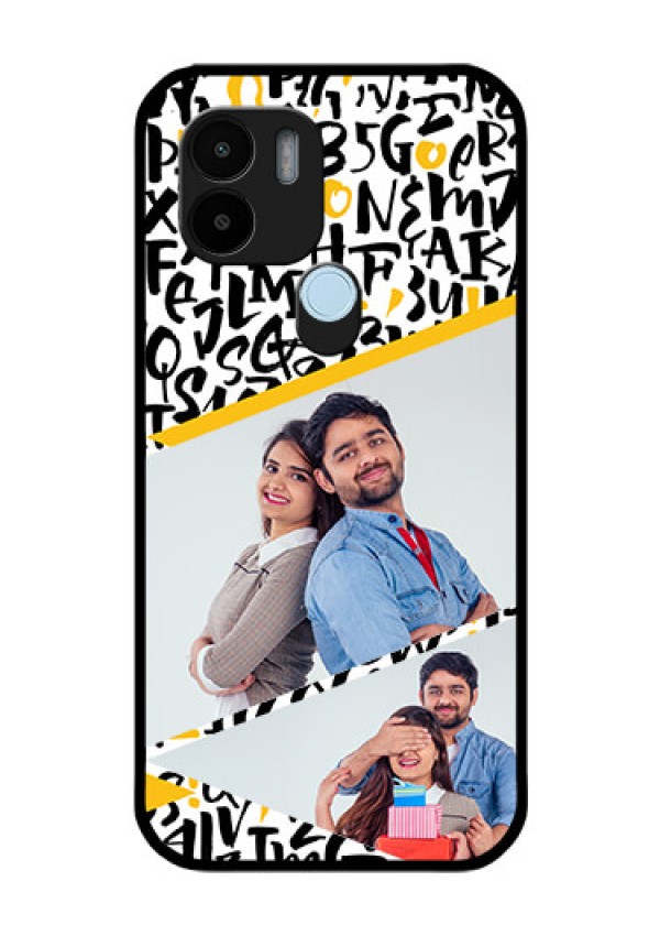 Xiaomi Redmi A2 Plus Custom Glass Mobile Case - Letters Pattern Design