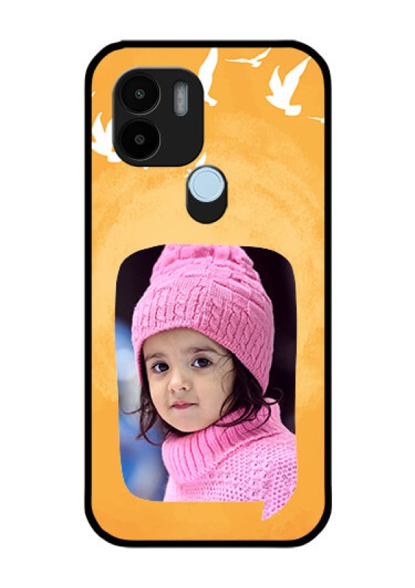 Xiaomi Redmi A2 Plus Personalized Glass Phone Case - Water Color Design with Bird Icons