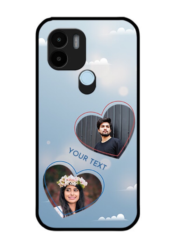 Xiaomi Redmi A2 Plus Custom Glass Mobile Case - Blue Color Couple Design