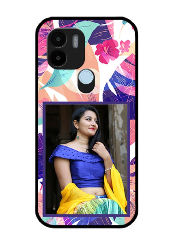 Xiaomi Redmi A2 Plus Custom Glass Mobile Case - Abstract Floral Design