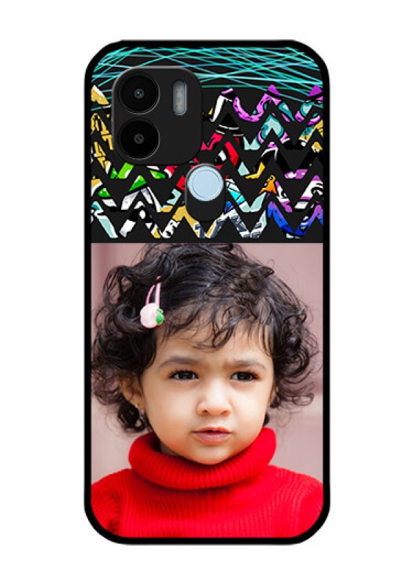 Xiaomi Redmi A2 Plus Personalized Glass Phone Case - Neon Abstract Design