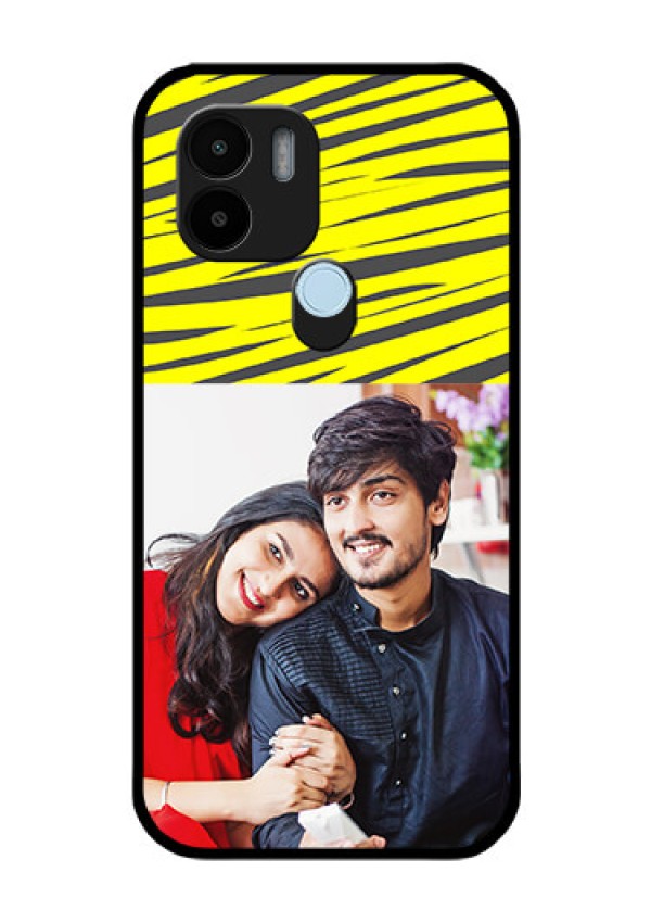 Xiaomi Redmi A2 Plus Photo Printing on Glass Case - Yellow Abstract Design