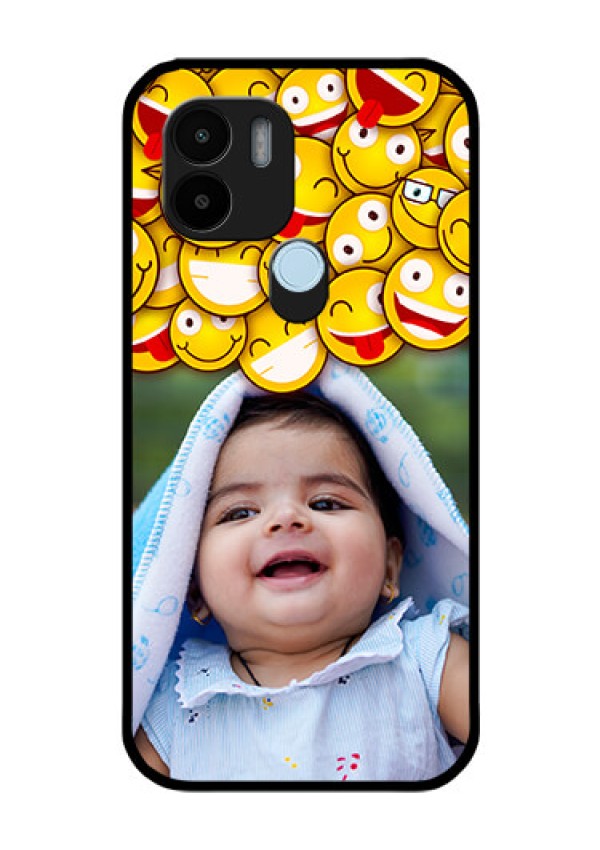 Xiaomi Redmi A2 Plus Custom Glass Mobile Case - with Smiley Emoji Design