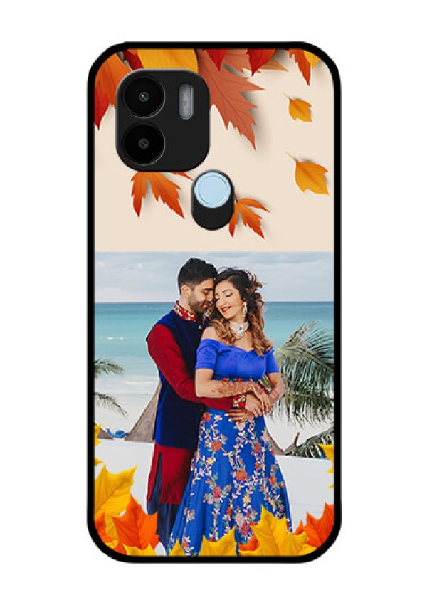 Xiaomi Redmi A2 Plus Photo Printing on Glass Case - Autumn Maple Leaves Design