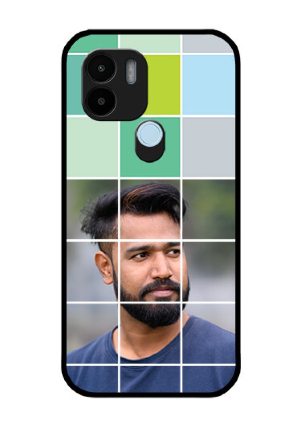 Xiaomi Redmi A2 Plus Photo Printing on Glass Case - with white box pattern
