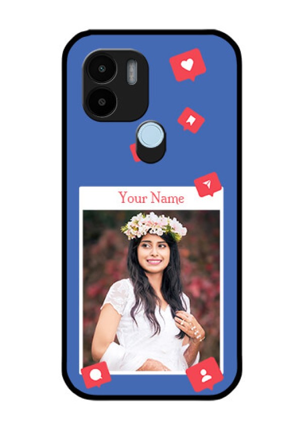 Xiaomi Redmi A2 Plus Custom Glass Phone Case - Like Share And Comment Design