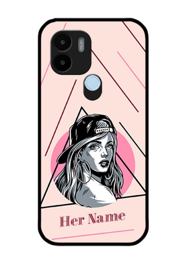 Xiaomi Redmi A2 Plus Personalized Glass Phone Case - Rockstar Girl Design