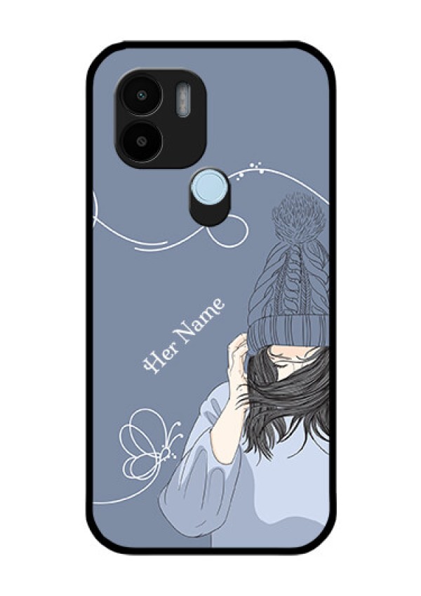 Xiaomi Redmi A2 Plus Custom Glass Mobile Case - Girl in winter outfit Design