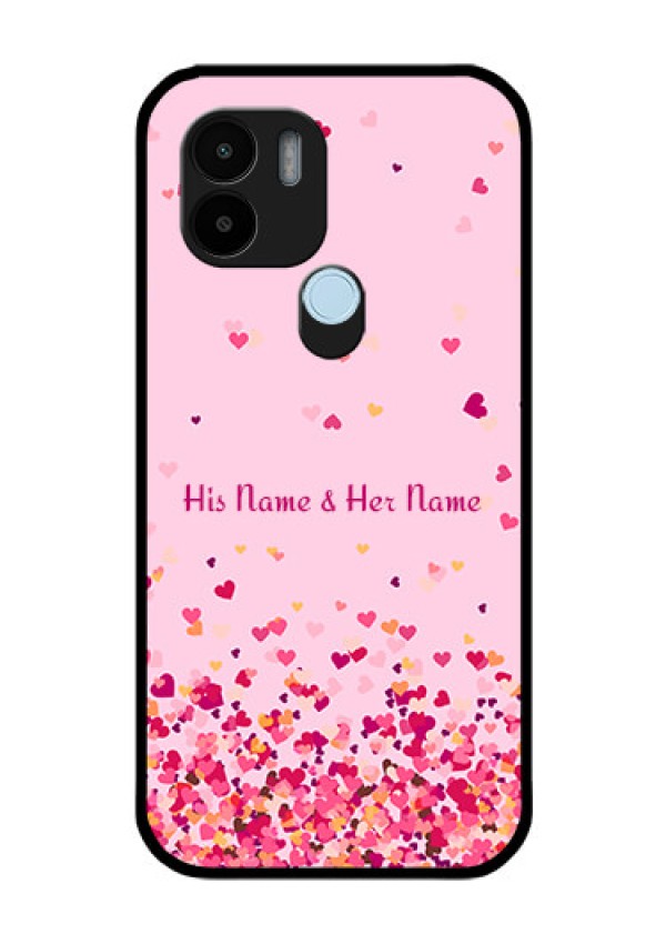 Xiaomi Redmi A2 Plus Photo Printing on Glass Case - Floating Hearts Design
