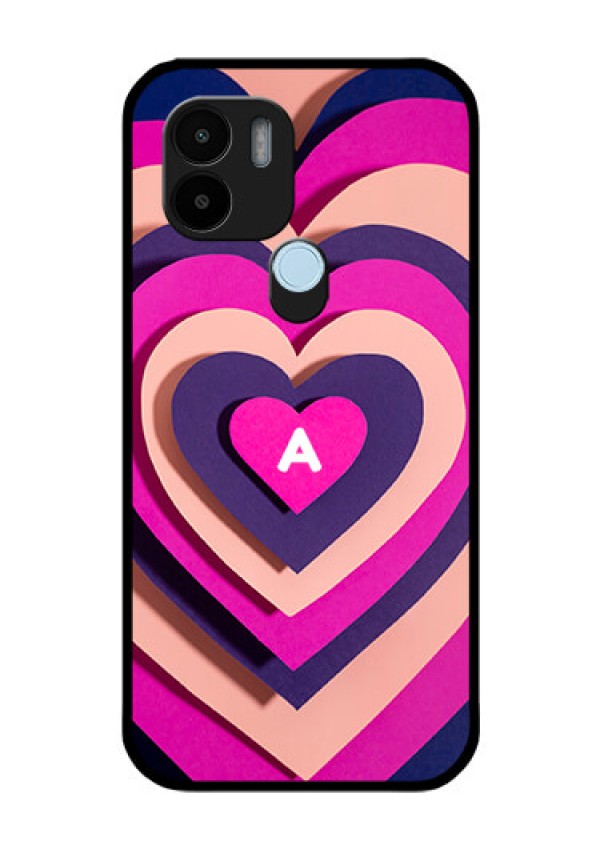 Xiaomi Redmi A2 Plus Custom Glass Mobile Case - Cute Heart Pattern Design