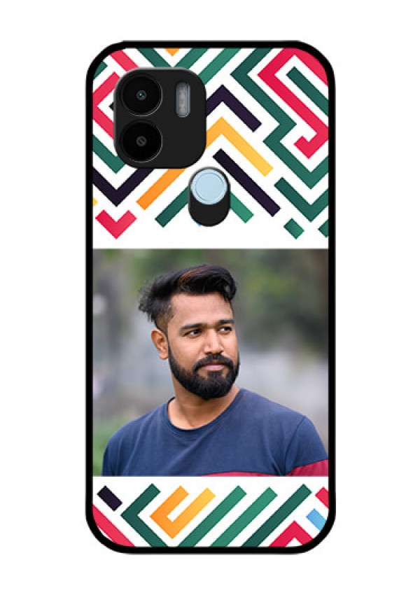 Xiaomi Redmi A2 Plus Personalized Glass Phone Case - Colorful Maze Pattern Design