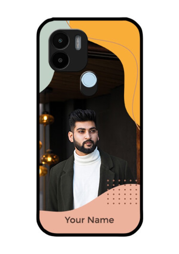 Xiaomi Redmi A2 Plus Personalized Glass Phone Case - Tri-coloured overlay design
