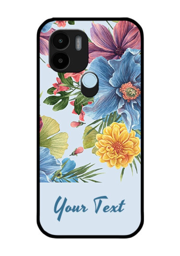 Xiaomi Redmi A2 Plus Custom Glass Mobile Case - Stunning Watercolored Flowers Painting Design