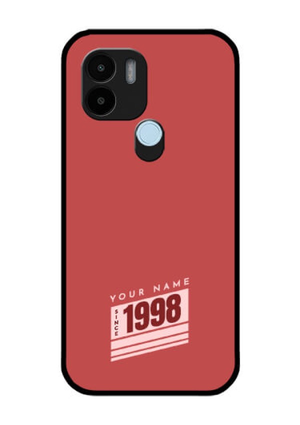 Xiaomi Redmi A2 Plus Custom Glass Phone Case - Red custom year of birth Design