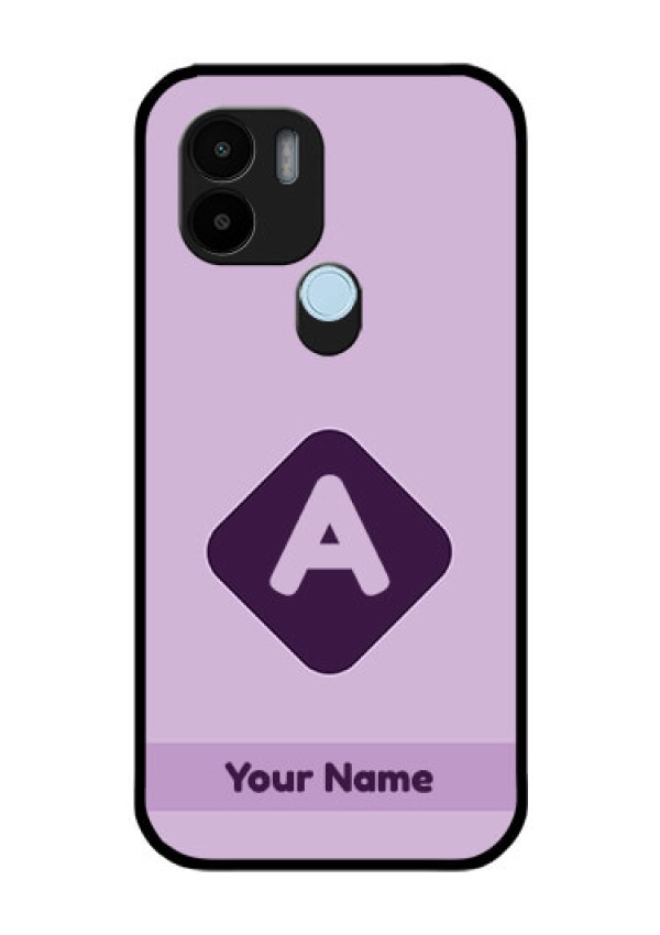Xiaomi Redmi A2 Plus Custom Glass Mobile Case - Custom Letter in curved badge Design