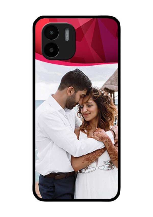 Xiaomi Redmi A2 Custom Glass Mobile Case - Red Abstract Design