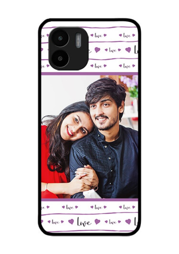 Xiaomi Redmi A2 Custom Glass Mobile Case - Couples Heart Design