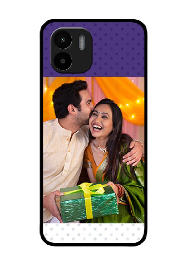 Xiaomi Redmi A2 Personalized Glass Phone Case - Violet Pattern Design