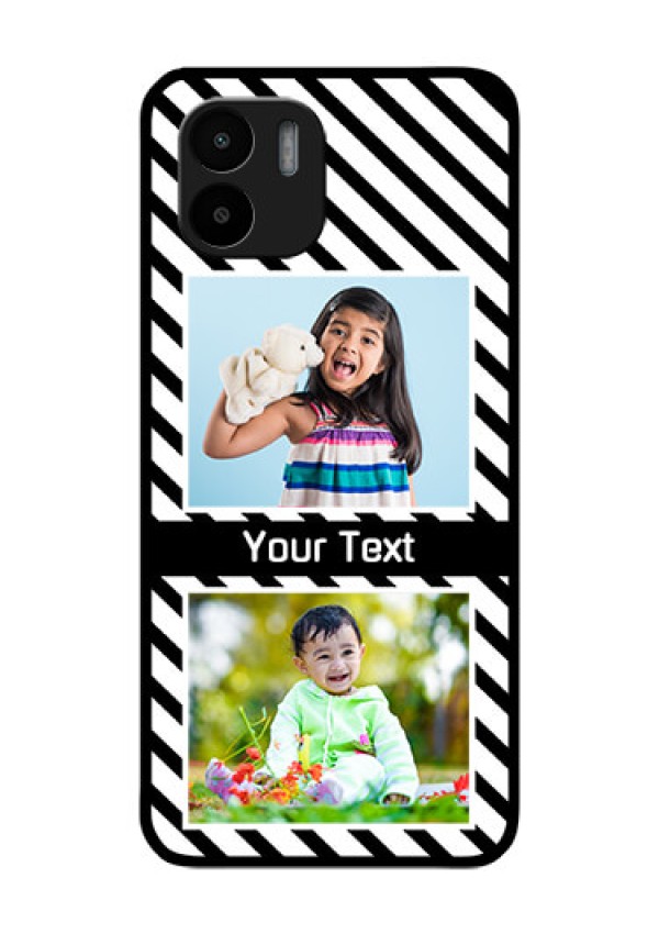 Xiaomi Redmi A2 Photo Printing on Glass Case - Black And White Stripes Design