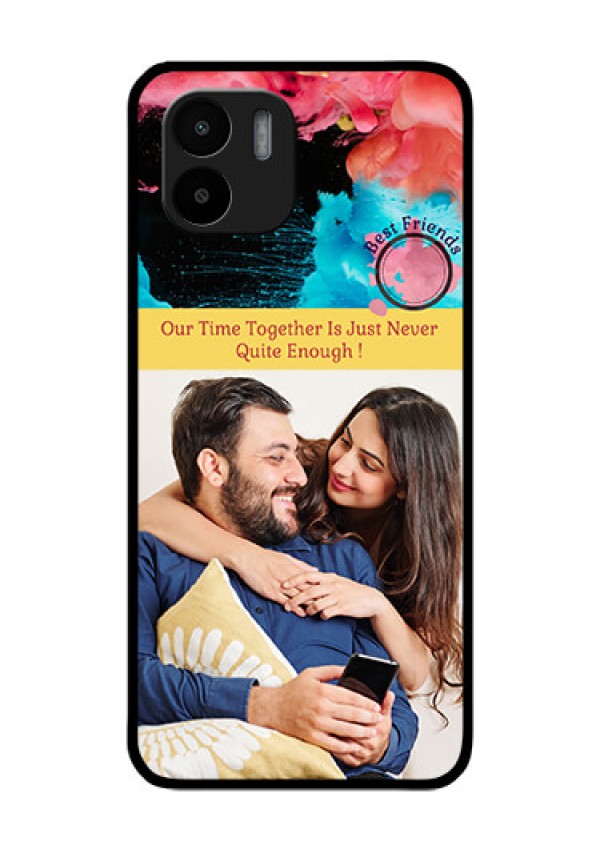 Xiaomi Redmi A2 Custom Glass Mobile Case - Quote with Acrylic Painting Design