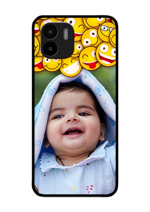 Xiaomi Redmi A2 Custom Glass Mobile Case - with Smiley Emoji Design
