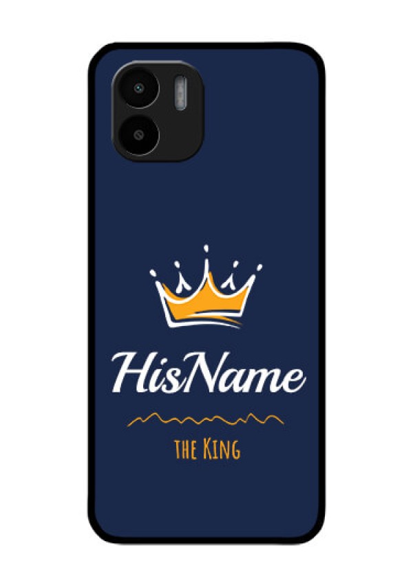 Xiaomi Redmi A2 Glass Phone Case King with Name