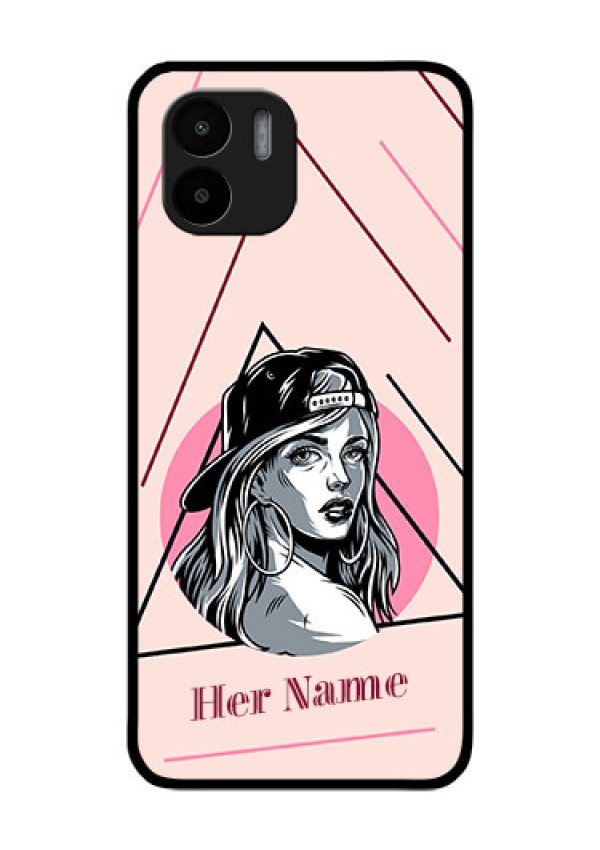 Xiaomi Redmi A2 Personalized Glass Phone Case - Rockstar Girl Design