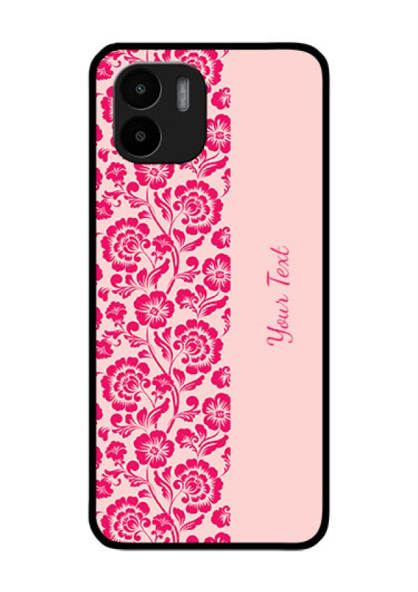 Xiaomi Redmi A2 Custom Glass Phone Case - Attractive Floral Pattern Design