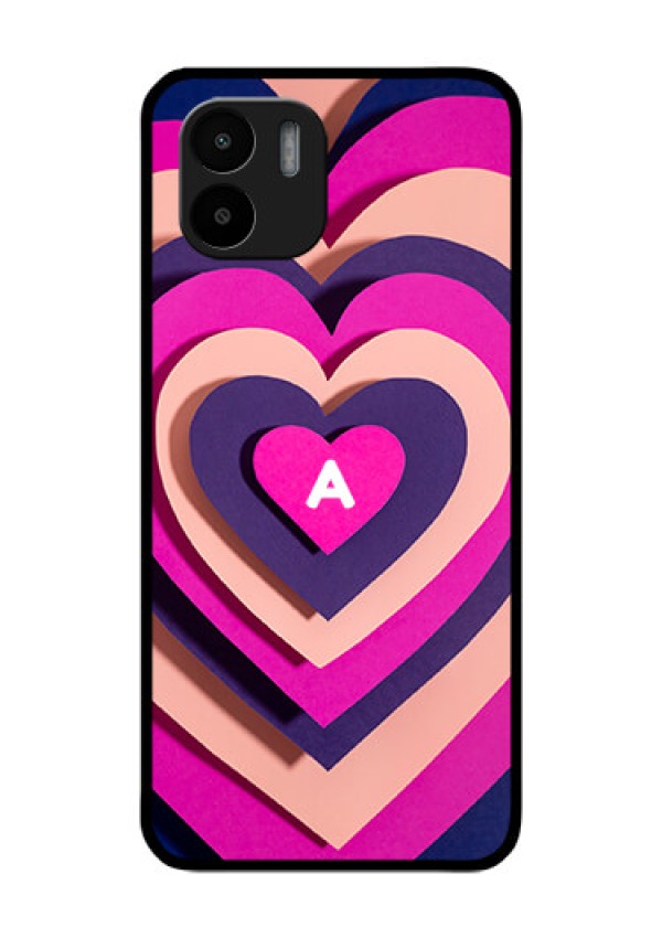 Xiaomi Redmi A2 Custom Glass Mobile Case - Cute Heart Pattern Design