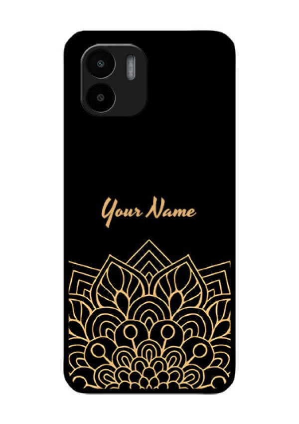 Xiaomi Redmi A2 Custom Glass Phone Case - Golden mandala Design
