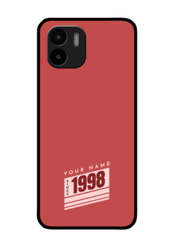 Xiaomi Redmi A2 Custom Glass Phone Case - Red custom year of birth Design