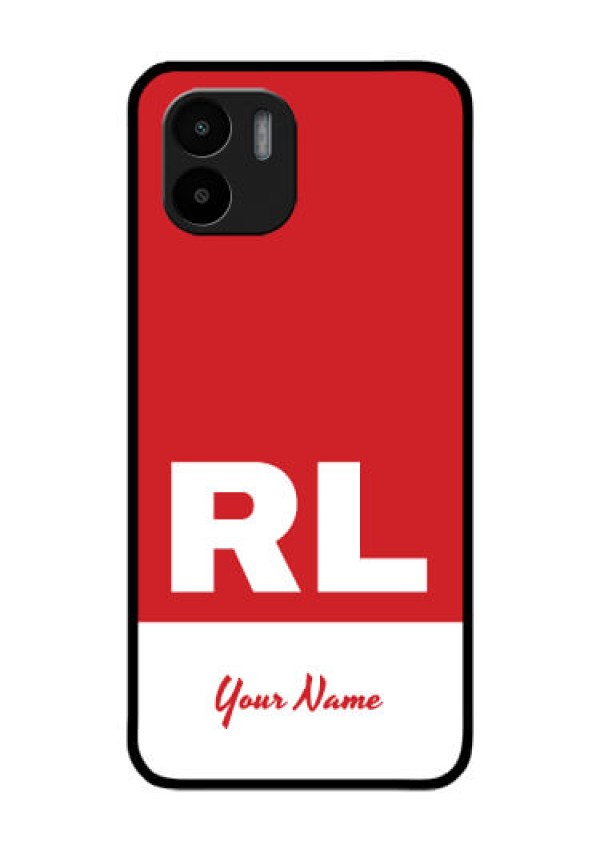 Xiaomi Redmi A2 Personalized Glass Phone Case - dual tone custom text Design