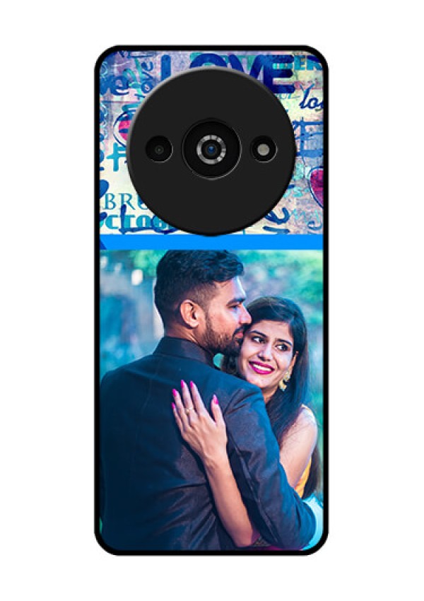 Xiaomi Redmi A3 Custom Glass Phone Case - Colorful Love Design
