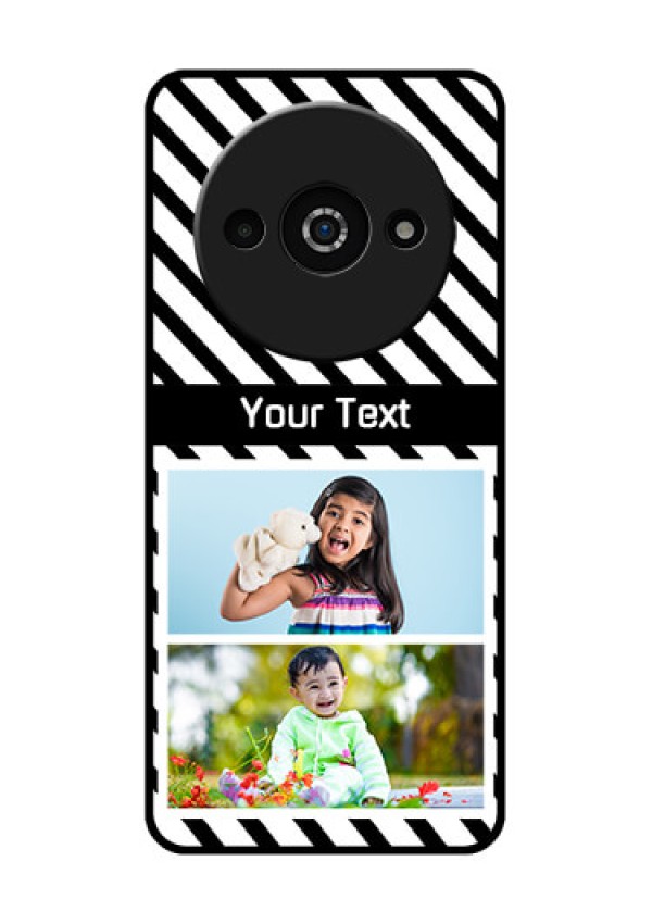 Xiaomi Redmi A3 Custom Glass Phone Case - Black And White Stripes Design