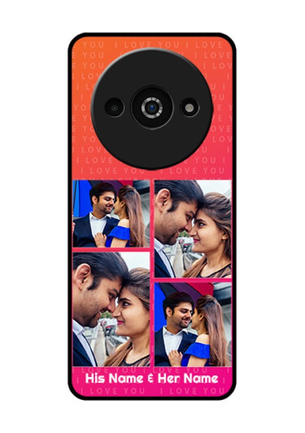 Xiaomi Redmi A3 Custom Glass Phone Case - I Love You Pink Design