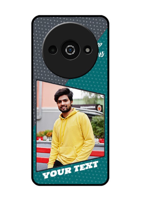 Xiaomi Redmi A3 Custom Glass Phone Case - Background Pattern Design With Quote