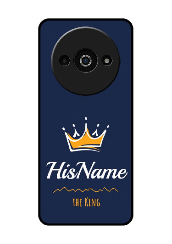 Xiaomi Redmi A3 Custom Glass Phone Case - King With Name Design