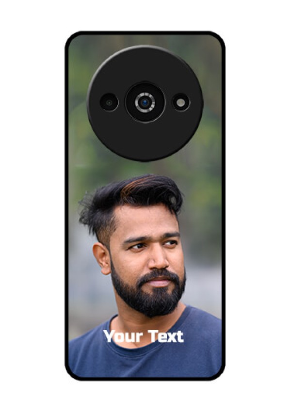 Xiaomi Redmi A3 Custom Glass Phone Case - Photo With Text Design