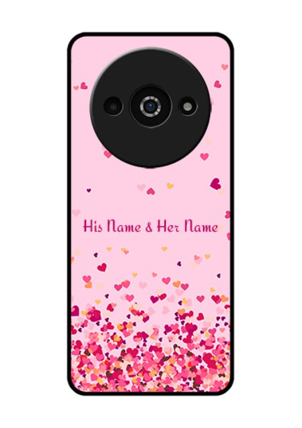 Xiaomi Redmi A3 Custom Glass Phone Case - Floating Hearts Design