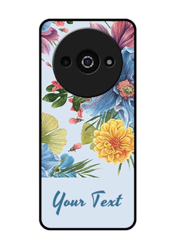 Xiaomi Redmi A3 Custom Glass Phone Case - Stunning Watercolored Flowers Painting Design