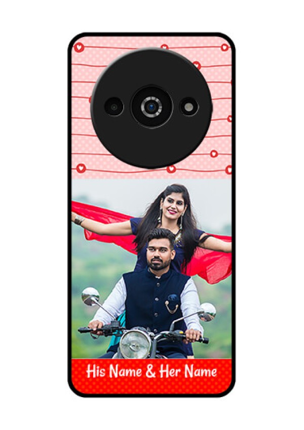 Redmi A3X Custom Glass Phone Case - Red Pattern Case Design