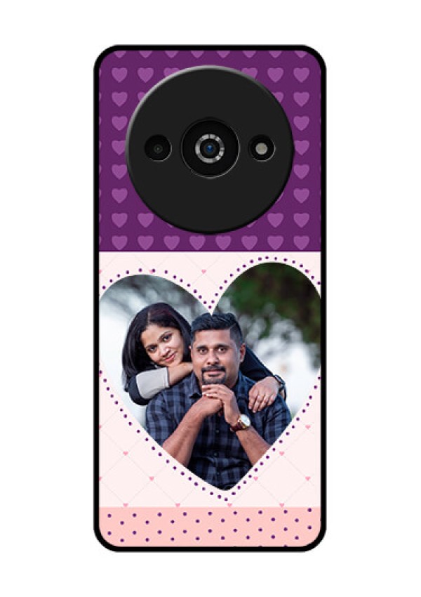 Redmi A3X Custom Glass Phone Case - Violet Love Dots Design