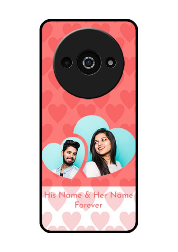 Redmi A3X Custom Glass Phone Case - Couple Pic Upload Design