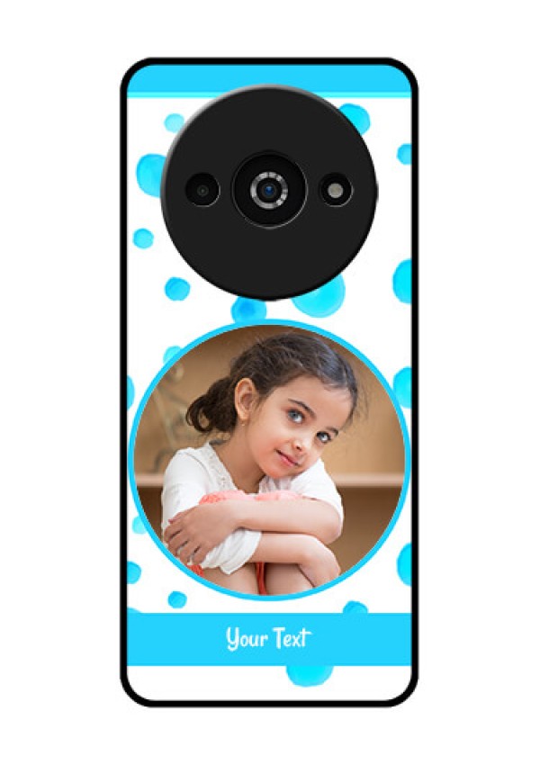 Redmi A3X Custom Glass Phone Case - Blue Bubbles Pattern Design