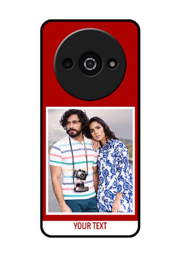 Redmi A3X Custom Glass Phone Case - Red Color Design