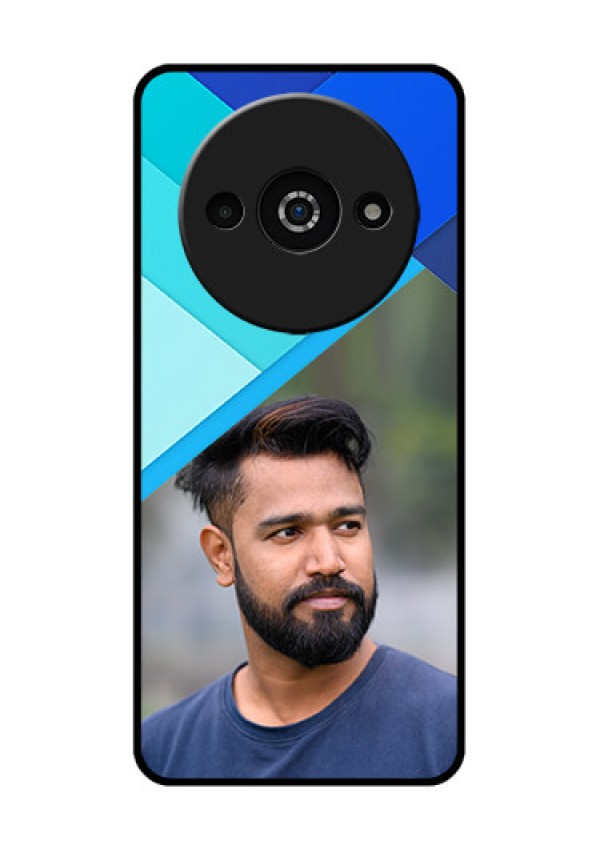 Redmi A3X Custom Glass Phone Case - Blue Pattern Design